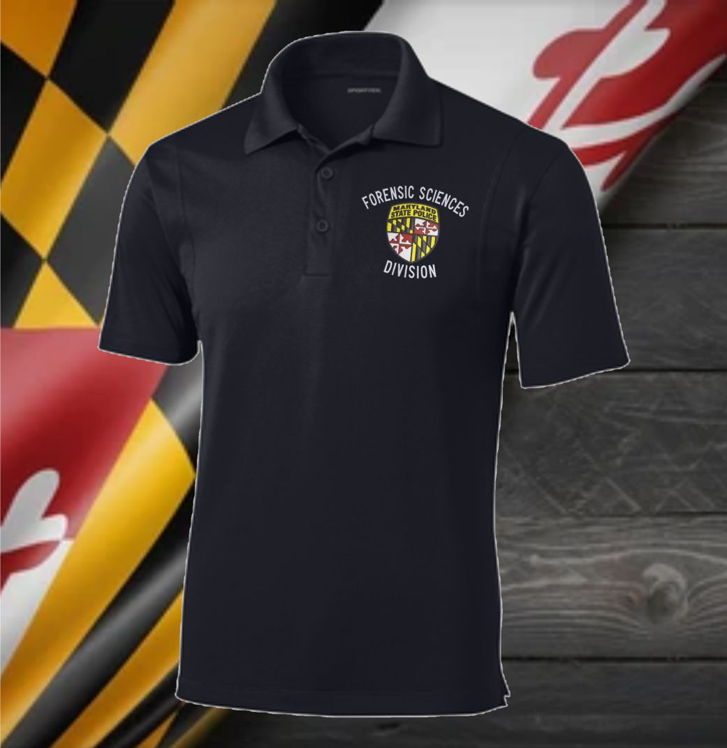 Unisex - Sport Tek Micropique Polo 100% Polyester w Embroidered MSP Forensic Science Division Logo