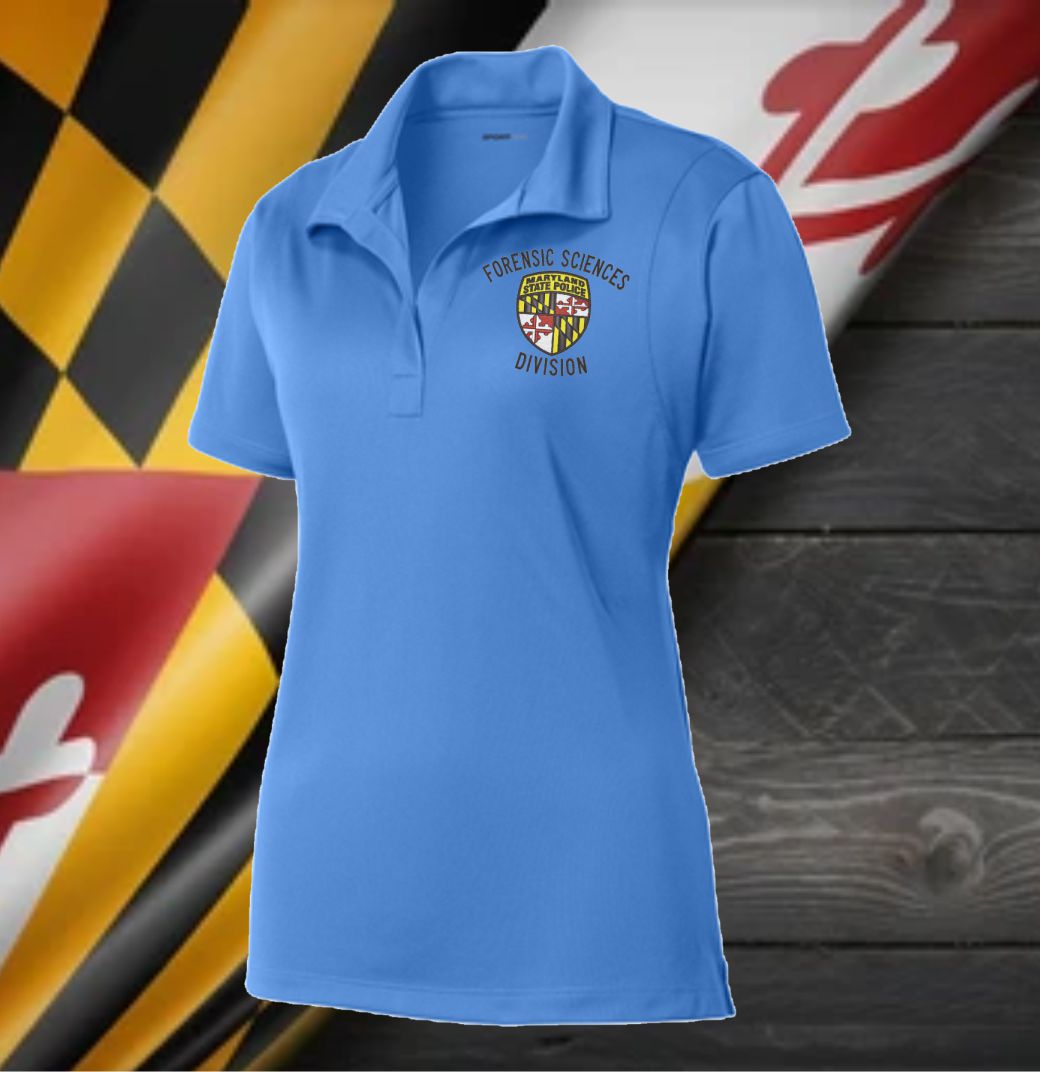 Ladies Cut - Sport Tek Micropique Polo 100% Polyester w Embroidered MSP Forensic Science Division Logo
