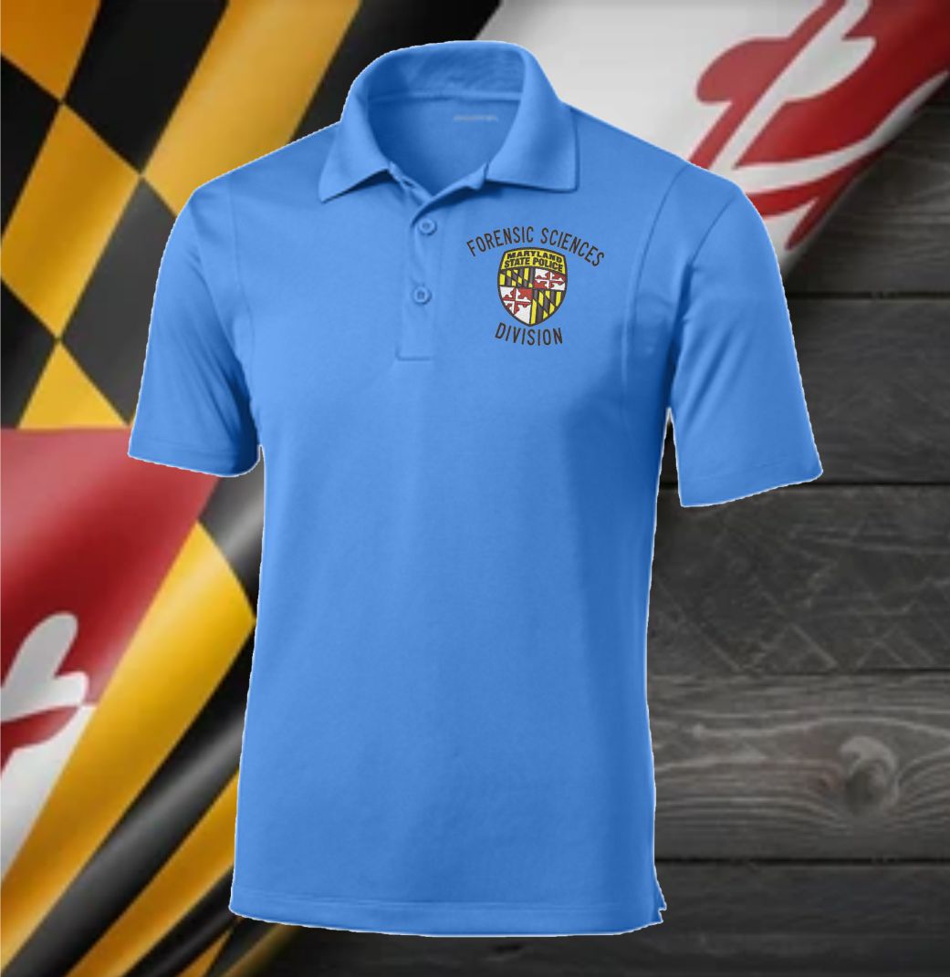 Unisex - Sport Tek Micropique Polo 100% Polyester w Embroidered MSP Forensic Science Division Logo