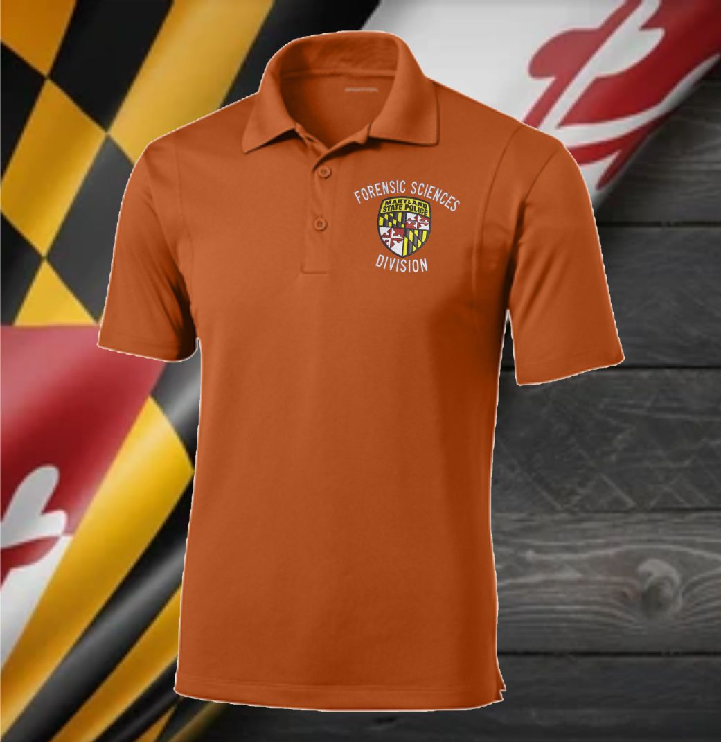 Unisex - Sport Tek Micropique Polo 100% Polyester w Embroidered MSP Forensic Science Division Logo