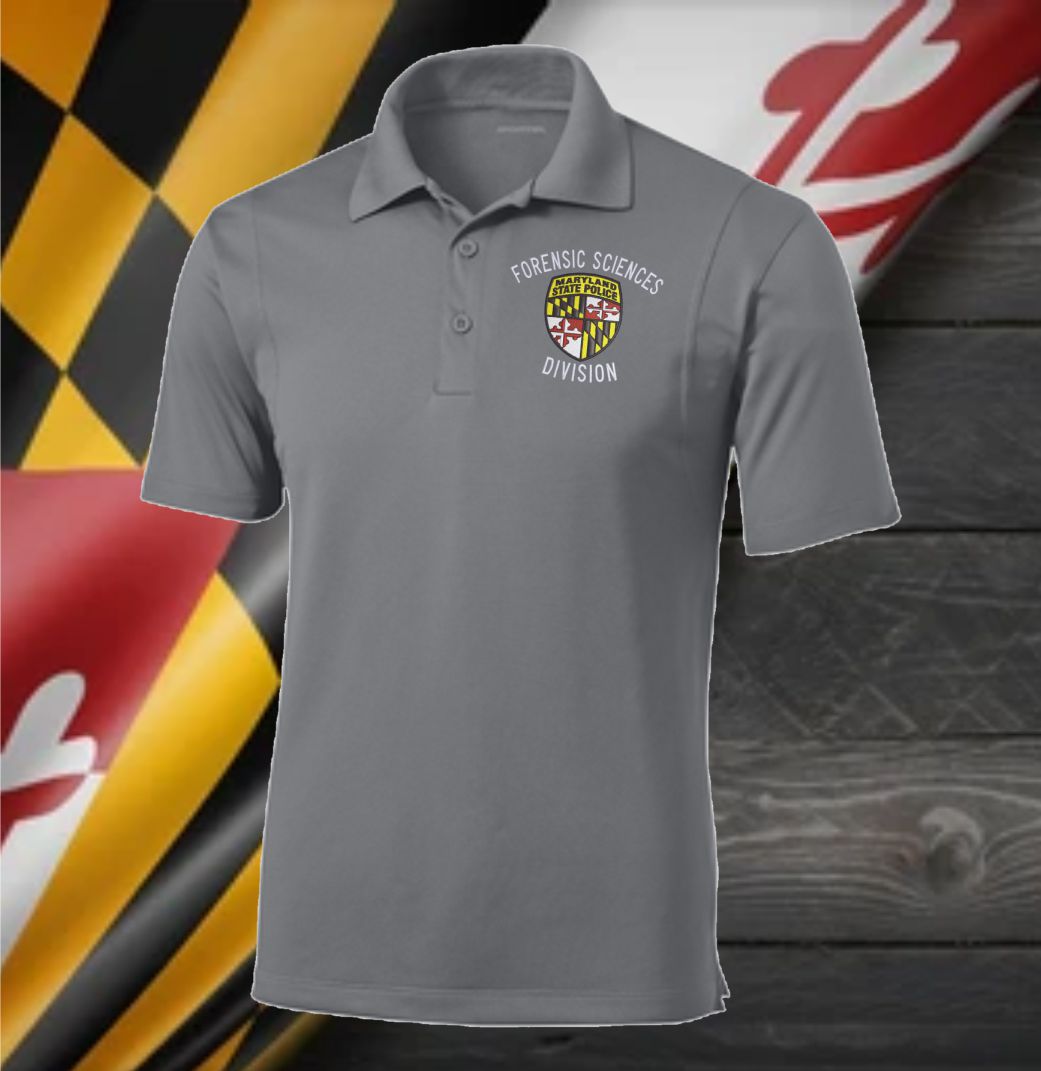 Unisex - Sport Tek Micropique Polo 100% Polyester w Embroidered MSP Forensic Science Division Logo