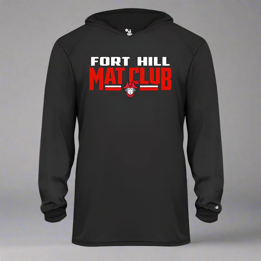 Design: 2 - Polyester Long Sleeved Hoodie with Printed Logo