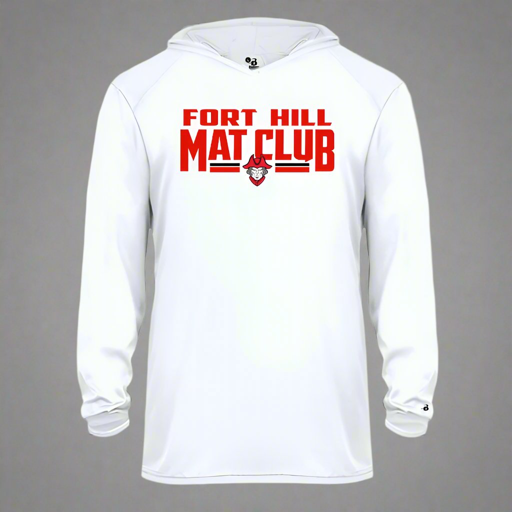 Design: 2 - Polyester Long Sleeved Hoodie with Printed Logo