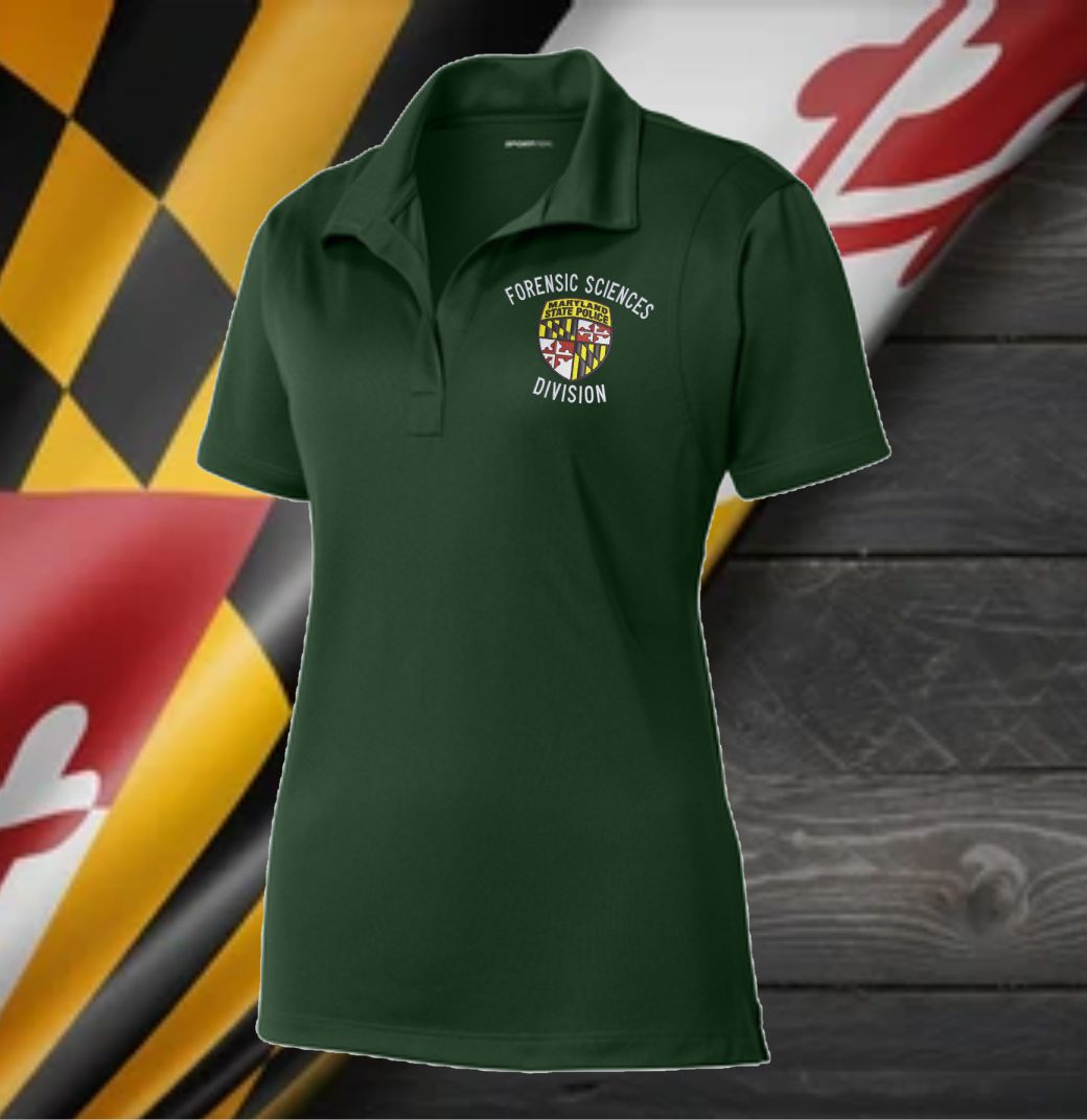 Ladies Cut - Sport Tek Micropique Polo 100% Polyester w Embroidered MSP Forensic Science Division Logo