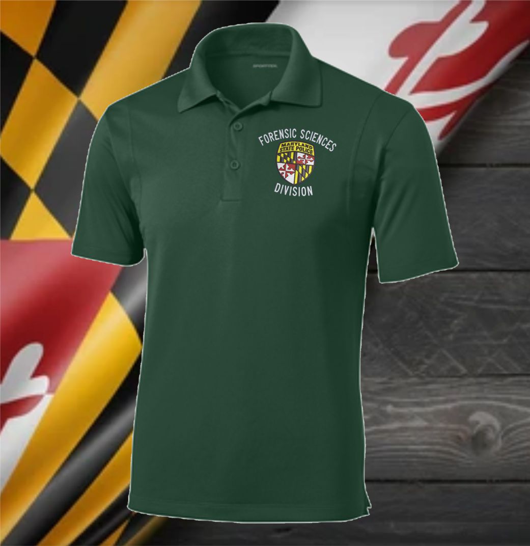 Unisex - Sport Tek Micropique Polo 100% Polyester w Embroidered MSP Forensic Science Division Logo