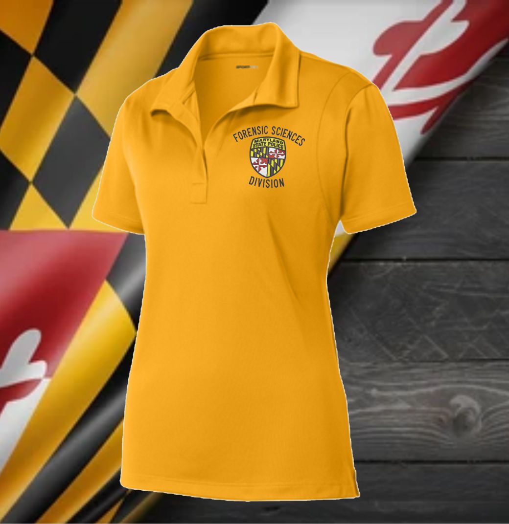 Ladies Cut - Sport Tek Micropique Polo 100% Polyester w Embroidered MSP Forensic Science Division Logo