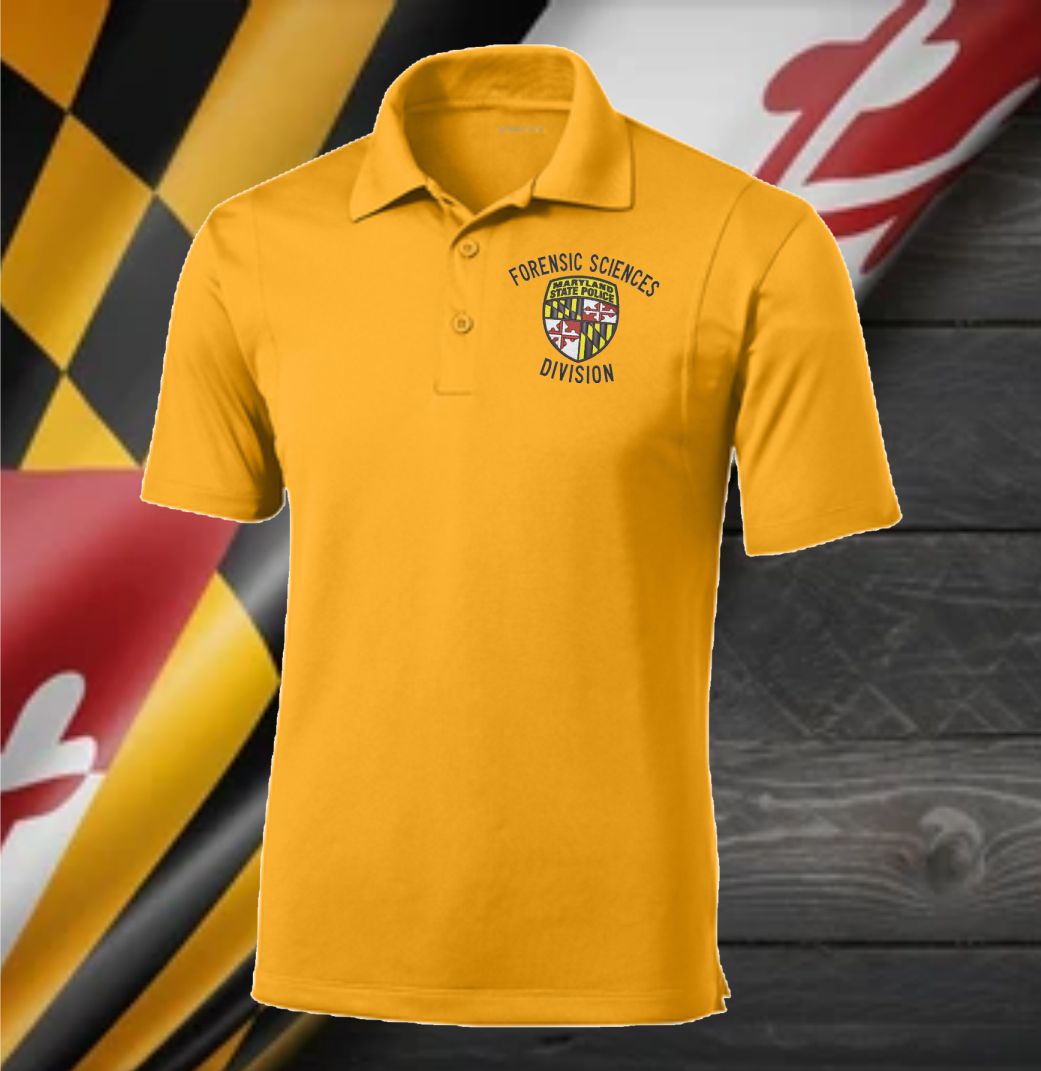 Unisex - Sport Tek Micropique Polo 100% Polyester w Embroidered MSP Forensic Science Division Logo