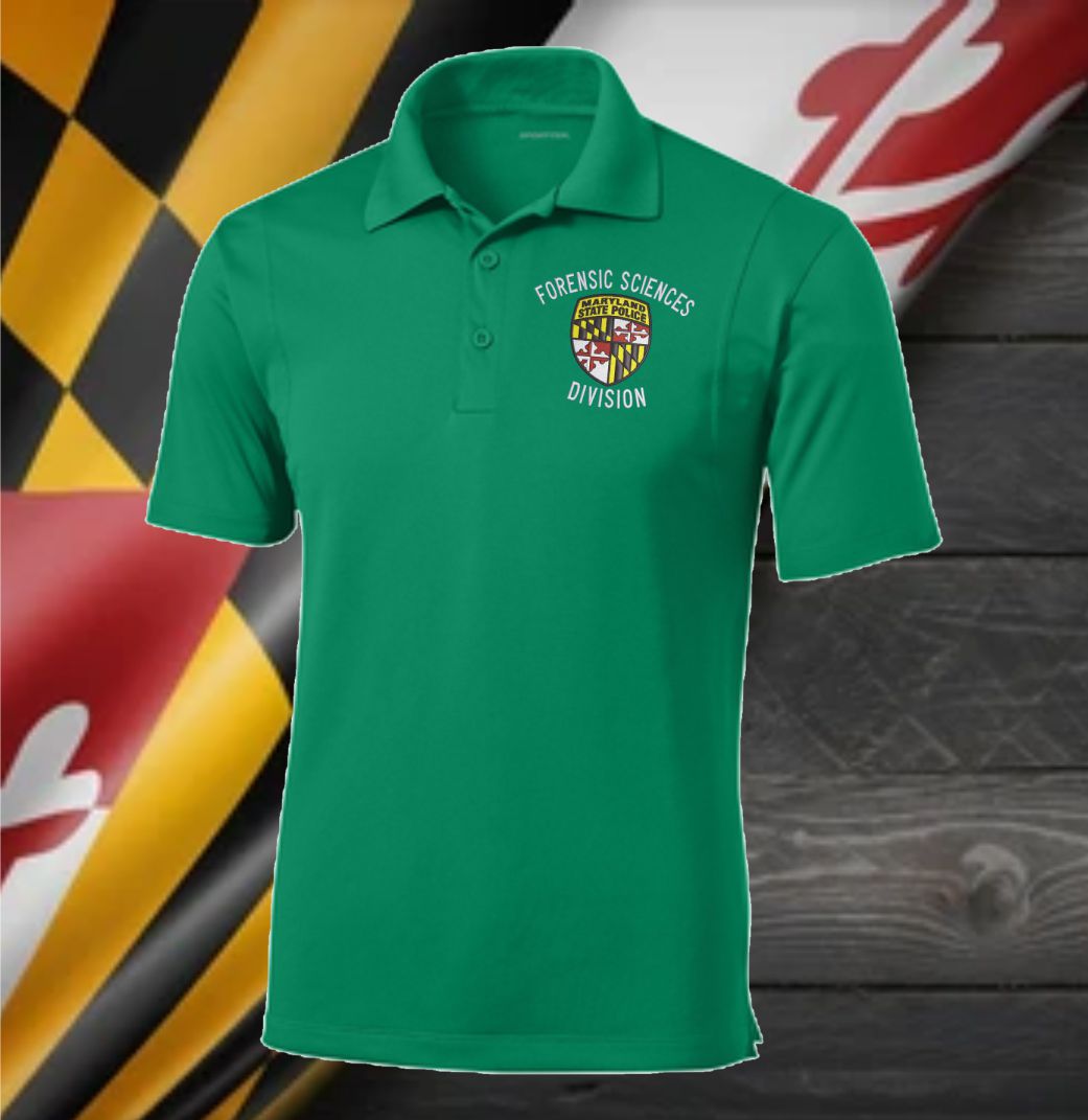 Unisex - Sport Tek Micropique Polo 100% Polyester w Embroidered MSP Forensic Science Division Logo