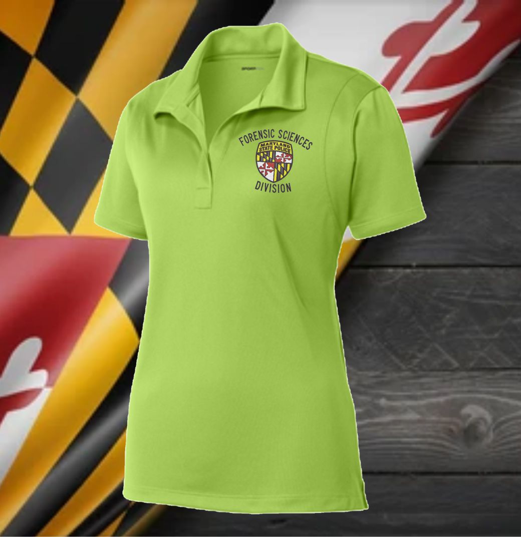 Ladies Cut - Sport Tek Micropique Polo 100% Polyester w Embroidered MSP Forensic Science Division Logo