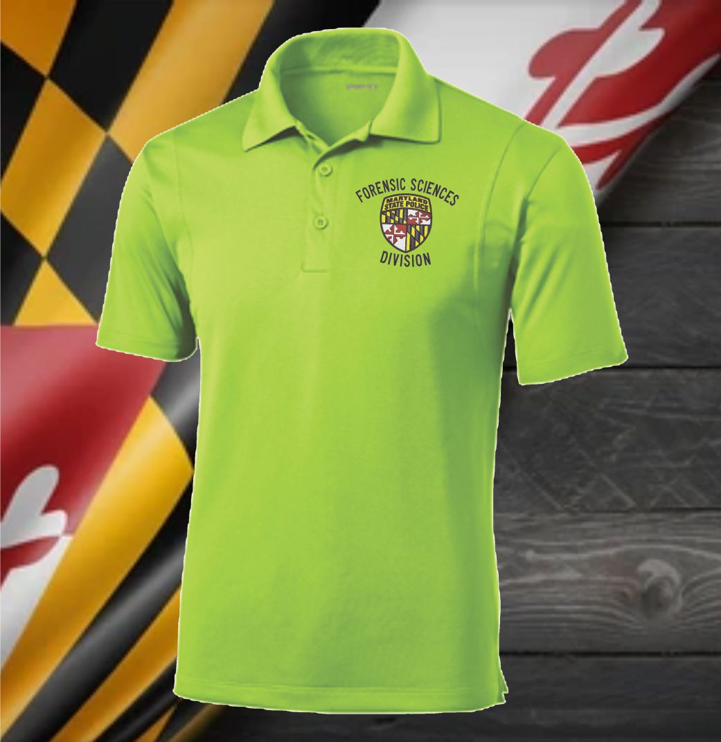 Unisex - Sport Tek Micropique Polo 100% Polyester w Embroidered MSP Forensic Science Division Logo