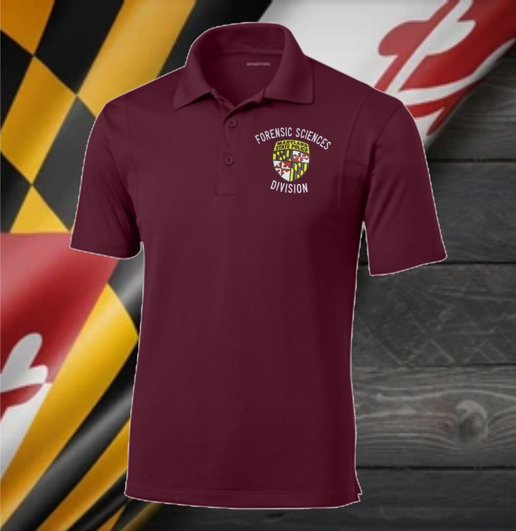 Unisex - Sport Tek Micropique Polo 100% Polyester w Embroidered MSP Forensic Science Division Logo