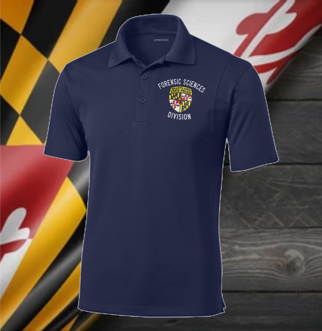 Unisex - Sport Tek Micropique Polo 100% Polyester w Embroidered MSP Forensic Science Division Logo