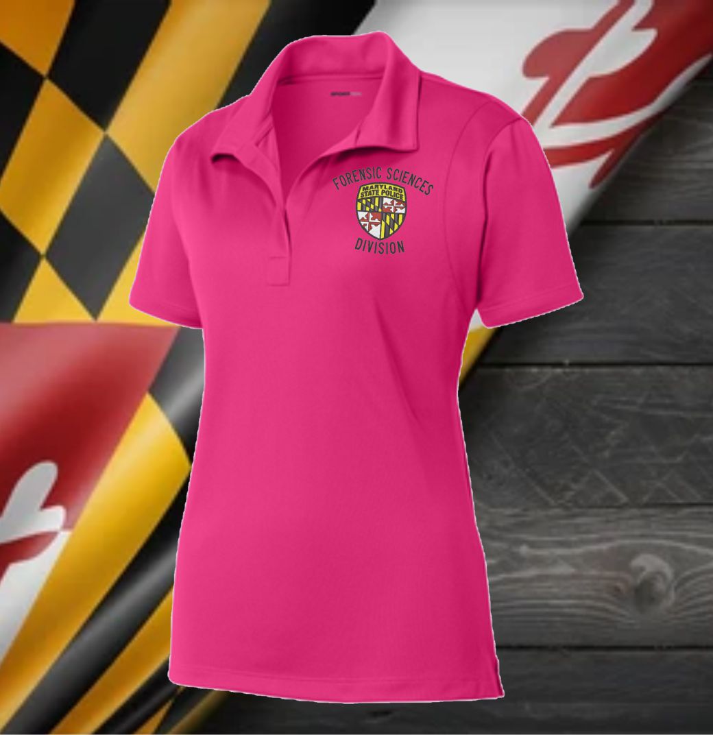 Ladies Cut - Sport Tek Micropique Polo 100% Polyester w Embroidered MSP Forensic Science Division Logo