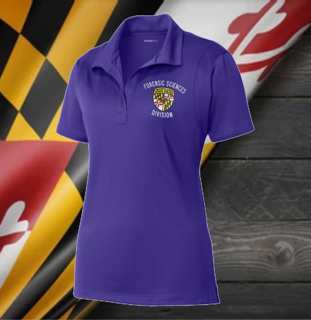 Ladies Cut - Sport Tek Micropique Polo 100% Polyester w Embroidered MSP Forensic Science Division Logo
