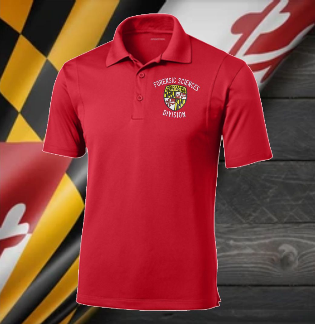 Unisex - Sport Tek Micropique Polo 100% Polyester w Embroidered MSP Forensic Science Division Logo