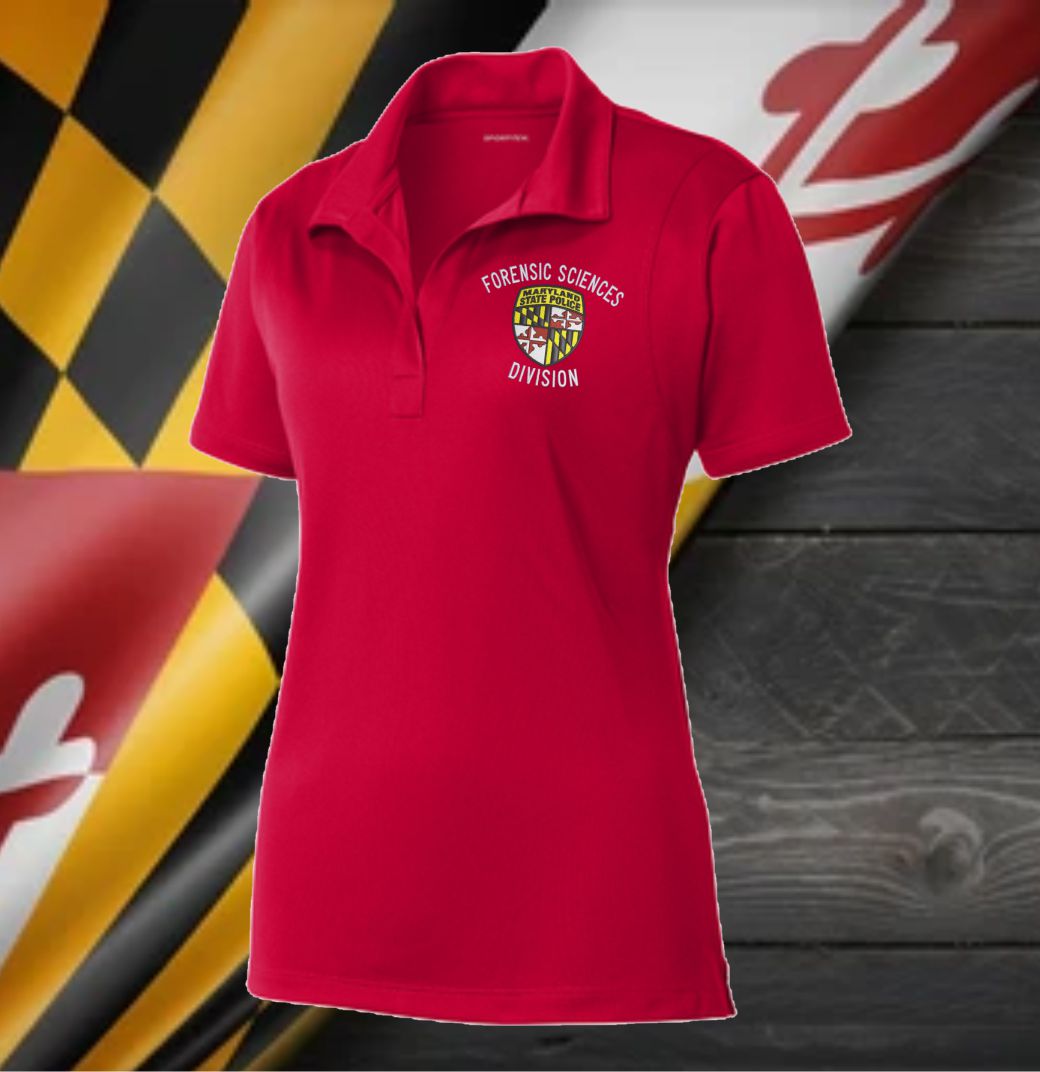 Ladies Cut - Sport Tek Micropique Polo 100% Polyester w Embroidered MSP Forensic Science Division Logo