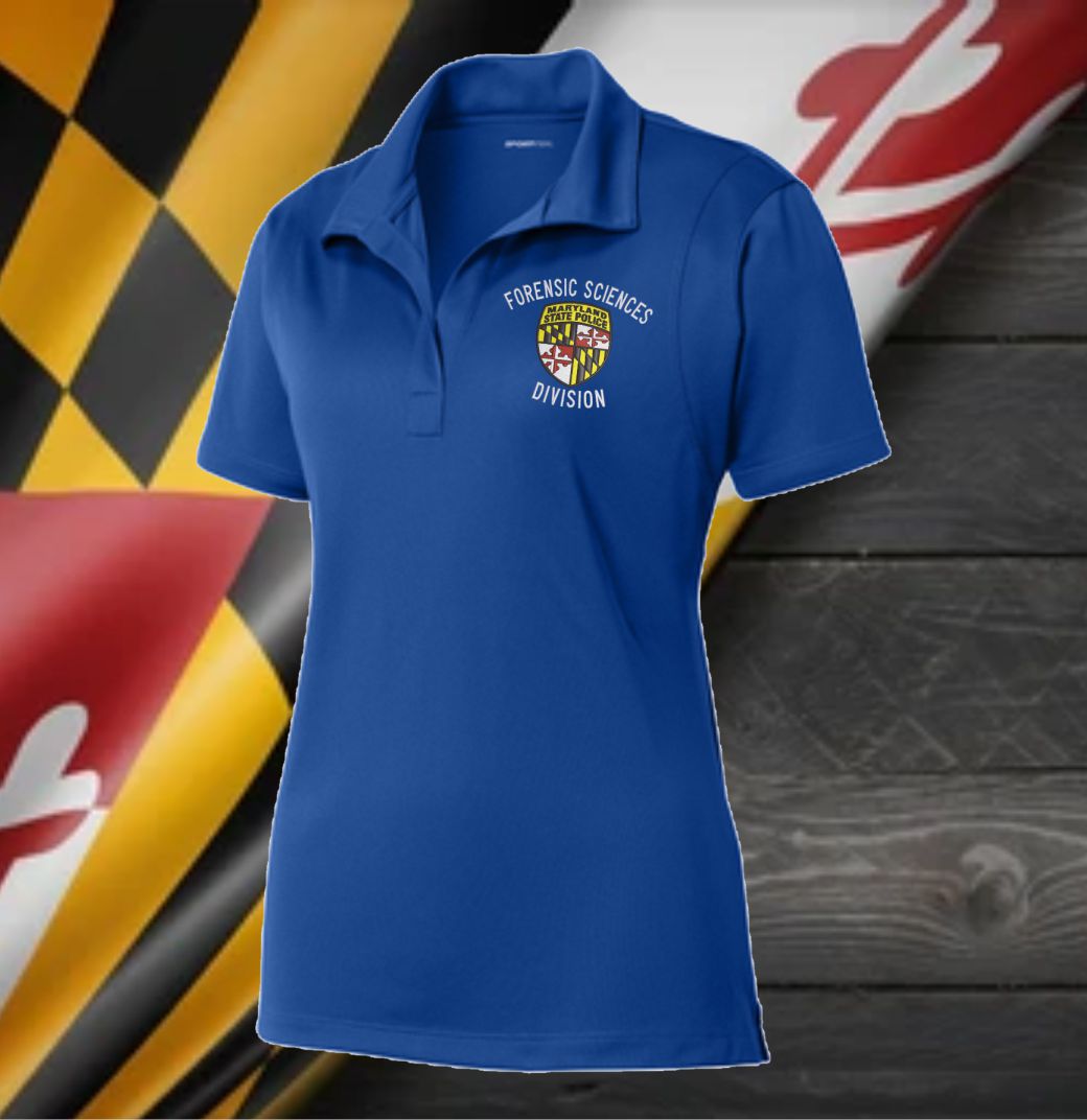 Ladies Cut - Sport Tek Micropique Polo 100% Polyester w Embroidered MSP Forensic Science Division Logo