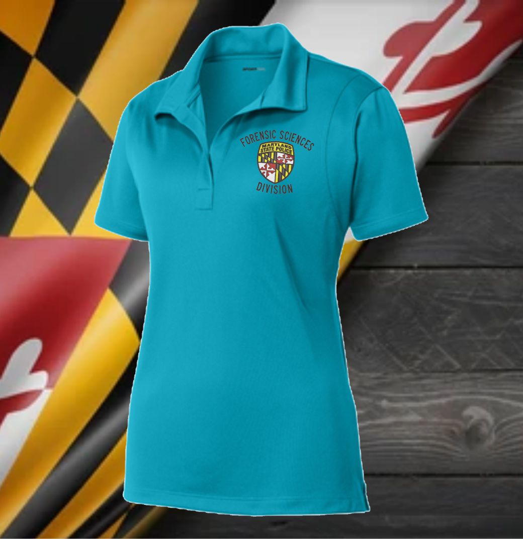 Ladies Cut - Sport Tek Micropique Polo 100% Polyester w Embroidered MSP Forensic Science Division Logo
