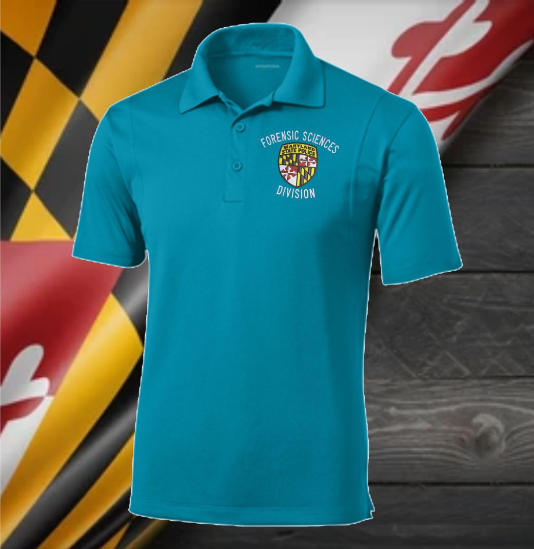 Unisex - Sport Tek Micropique Polo 100% Polyester w Embroidered MSP Forensic Science Division Logo