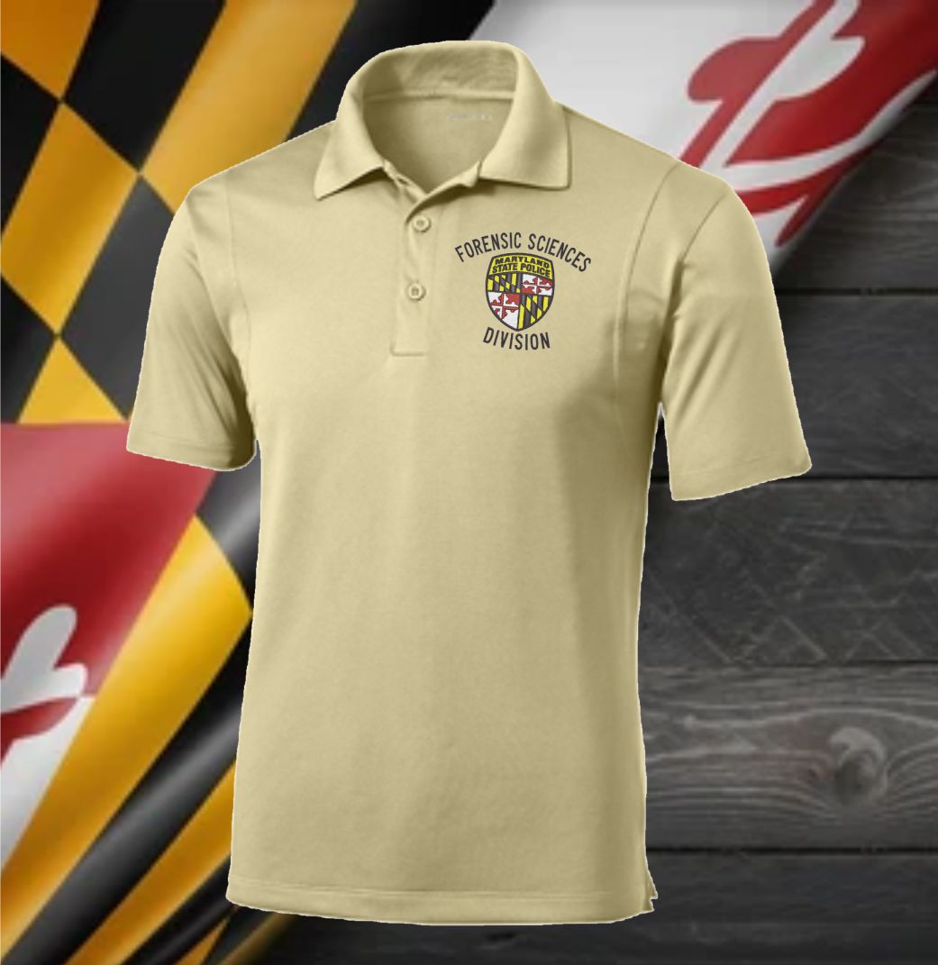 Unisex - Sport Tek Micropique Polo 100% Polyester w Embroidered MSP Forensic Science Division Logo